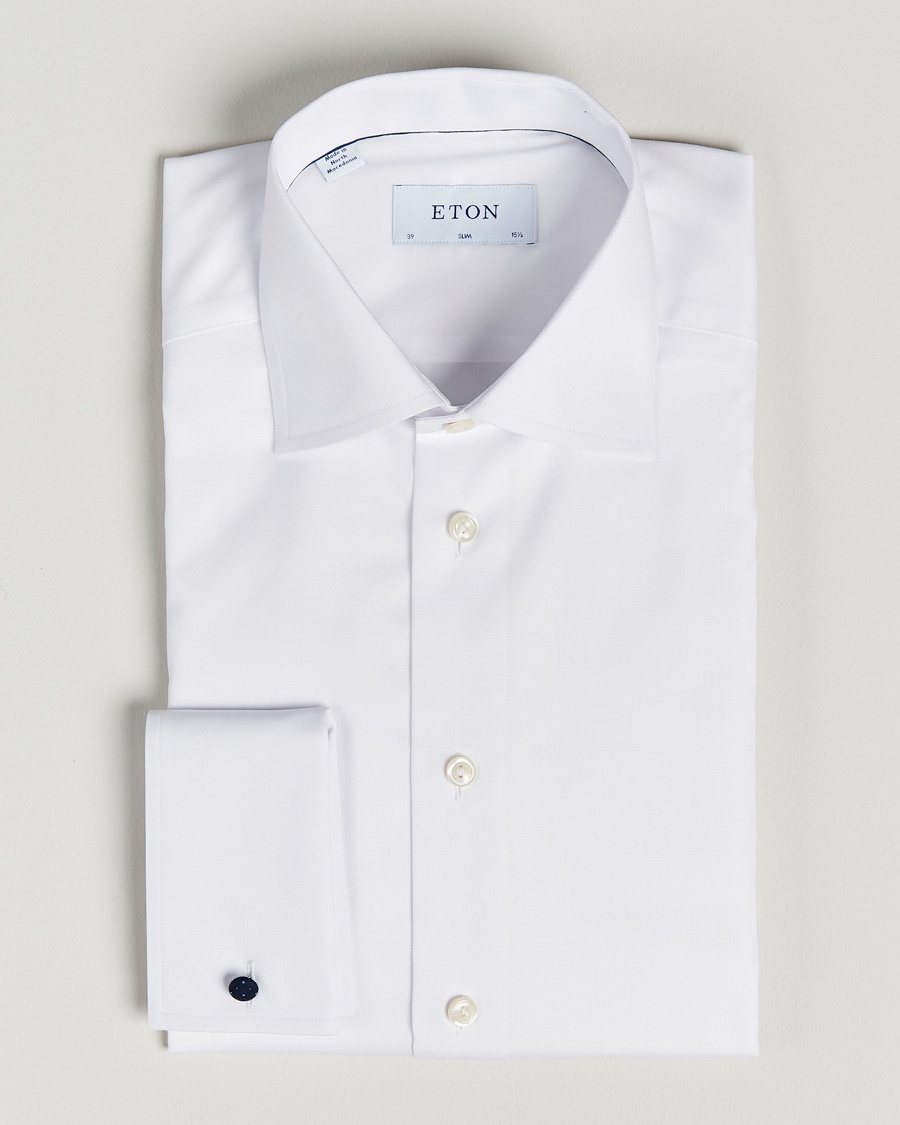 Eton Slim Fit Shirt Double Cuff White – Weiß