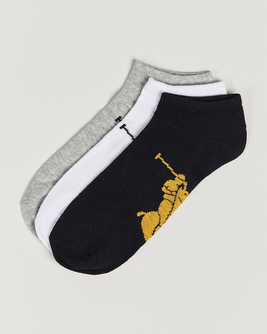 Polo Ralph Lauren 3-Pack Sneaker Sock Grey/White/Black – Grau