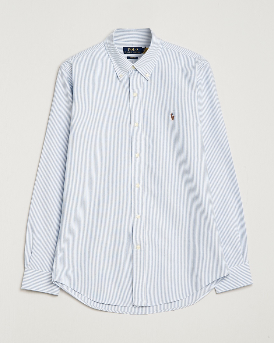 Polo Ralph Lauren Custom Fit Oxford Shirt Stripes Blue – Blau