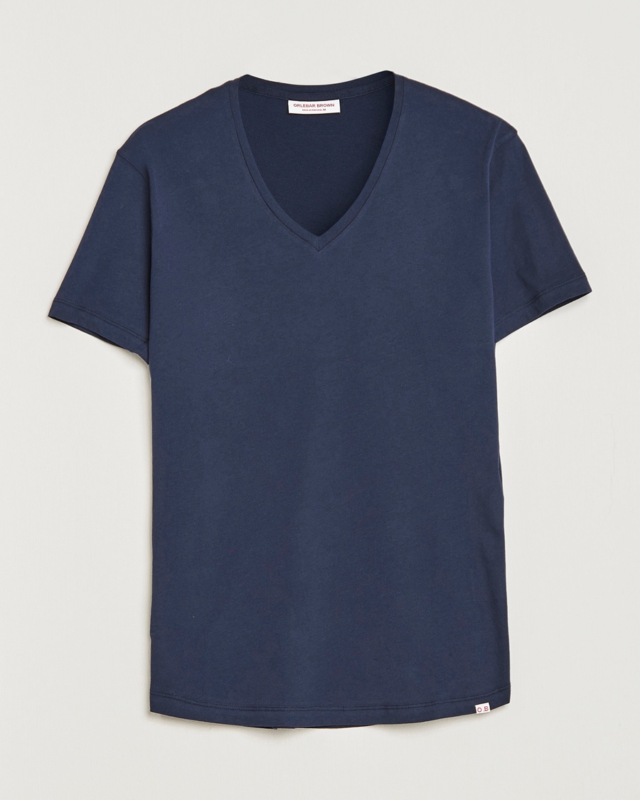 Orlebar Brown OB V-Neck Tee Navy – Blau