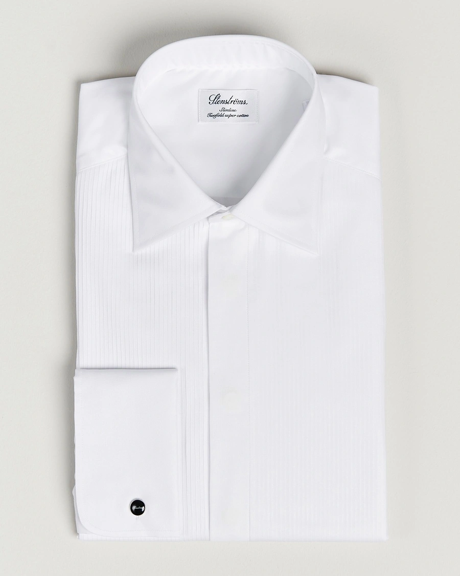 Stenströms Slimline Smoking Shirt White – Weiß