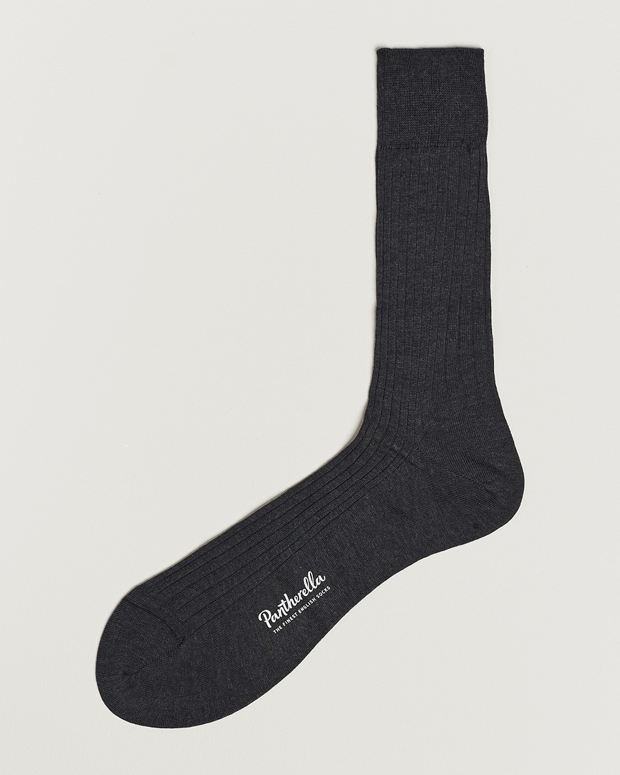 Pantherella Vale Cotton Socks Dark Grey – Grau