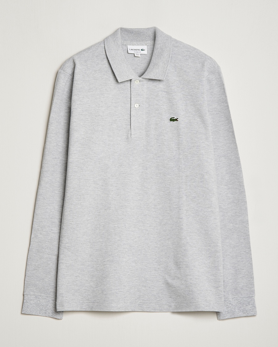 Lacoste Original Long Sleeve Polo Piké Silver Chine – Grau