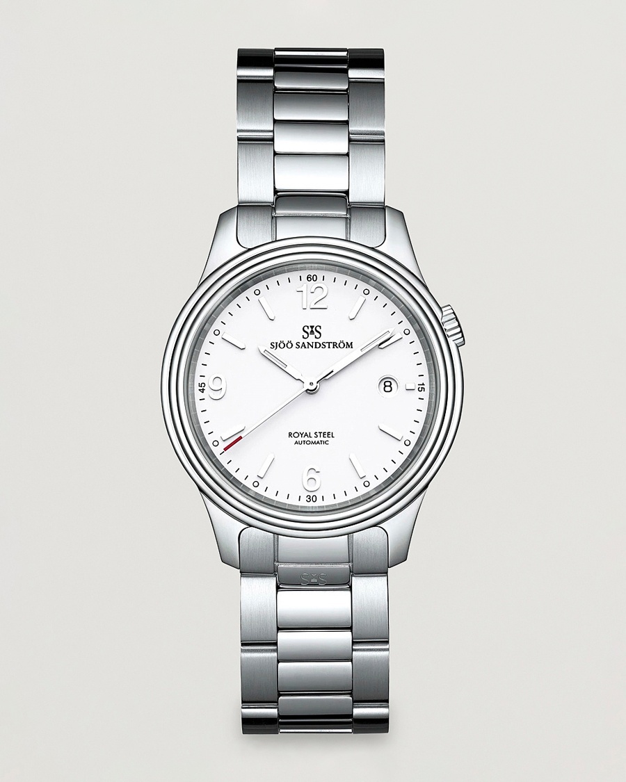 Sjöö Sandström Royal Steel Classic 41mm White and Steel – Silber