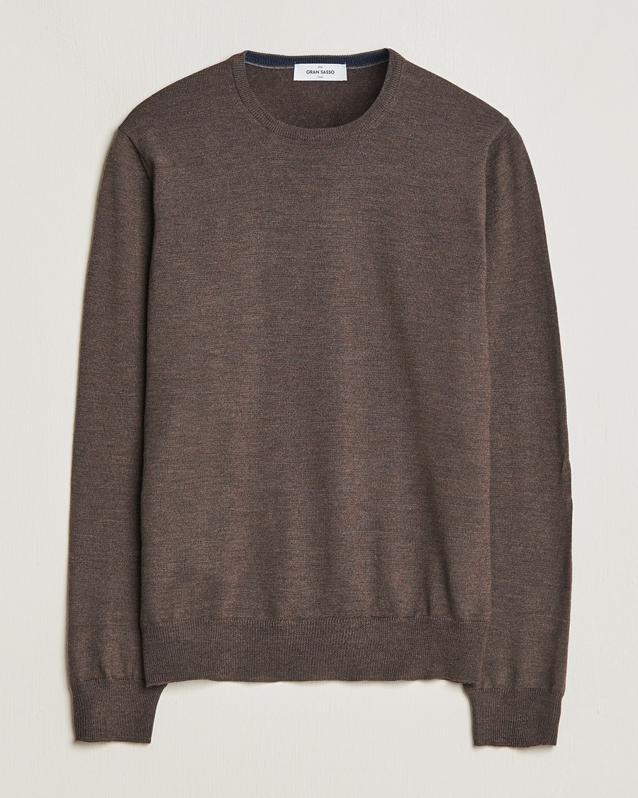 Gran Sasso Merino Fashion Fit Crew Neck Pullover Brown – Braun