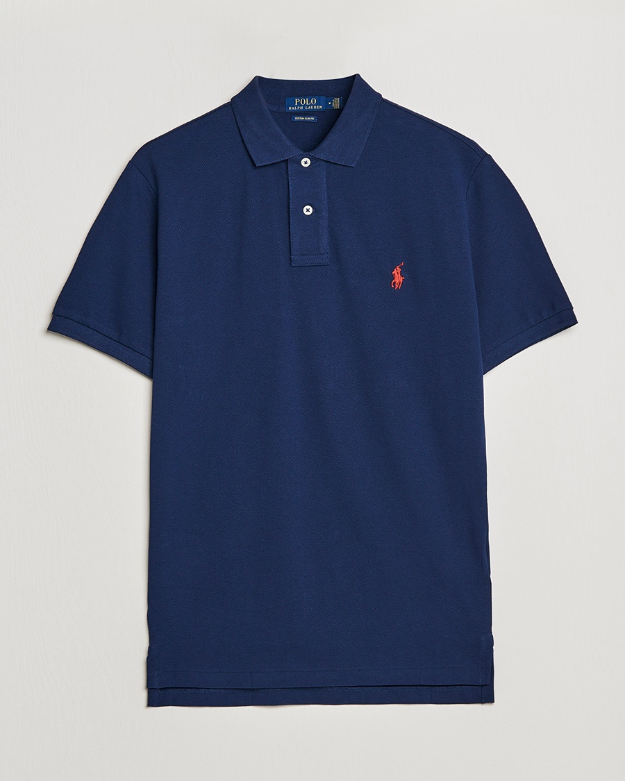 Polo Ralph Lauren Custom Slim Fit Polo Newport Navy – Blau