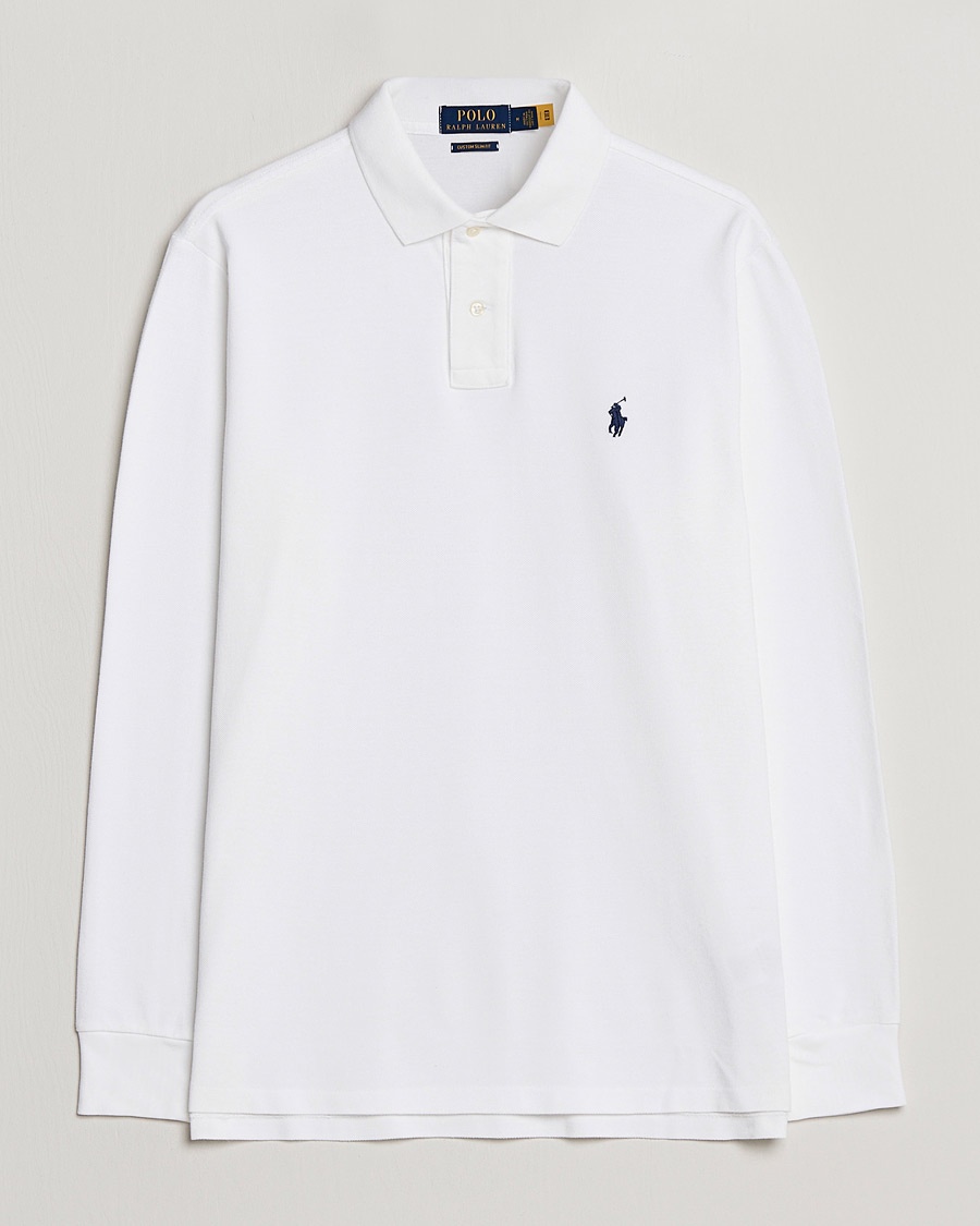 Polo Ralph Lauren Custom Slim Fit Long Sleeve Polo White – Weiß