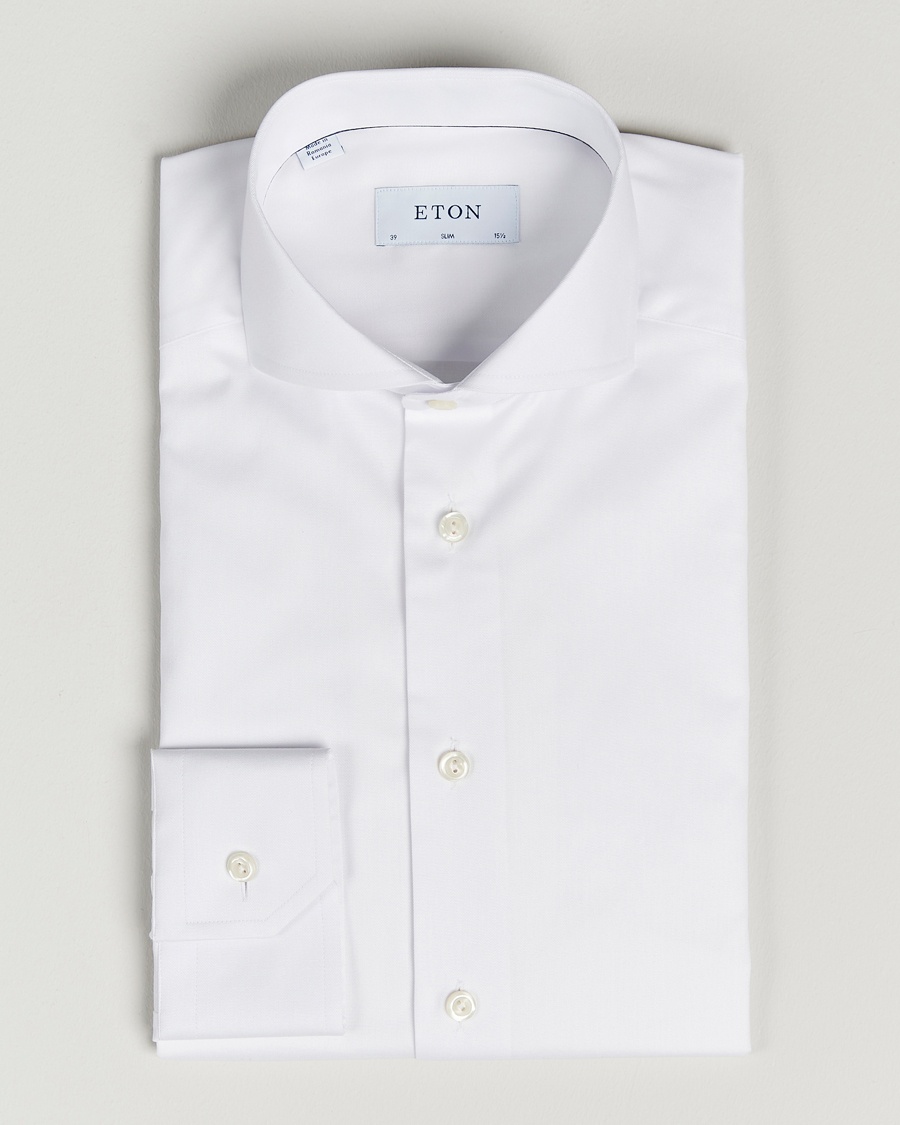 Eton Slim Fit Twill Cut Away Shirt White – Weiß