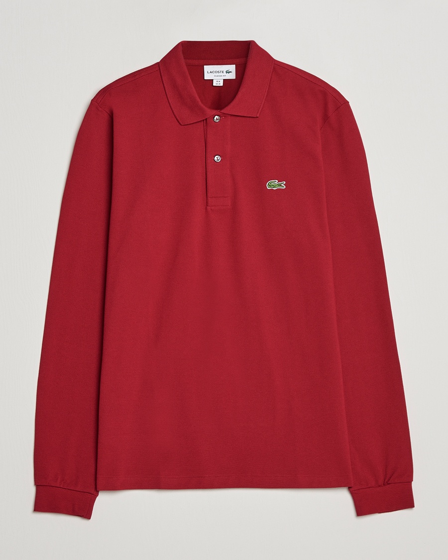 Lacoste Original Long Sleeve Polo Piké Bordeaux – Rot