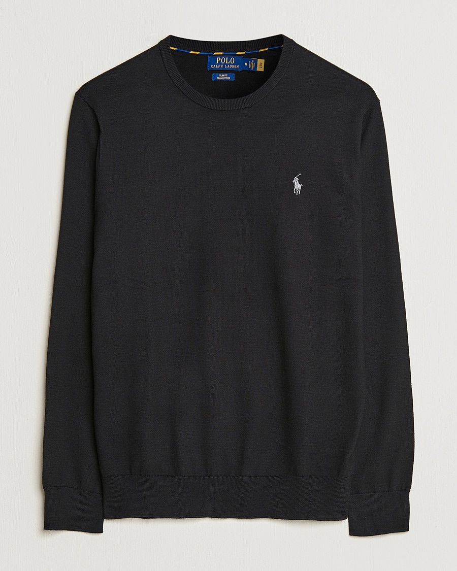 Polo Ralph Lauren Pima Cotton Crew Neck Pullover Polo Black – Schwarz