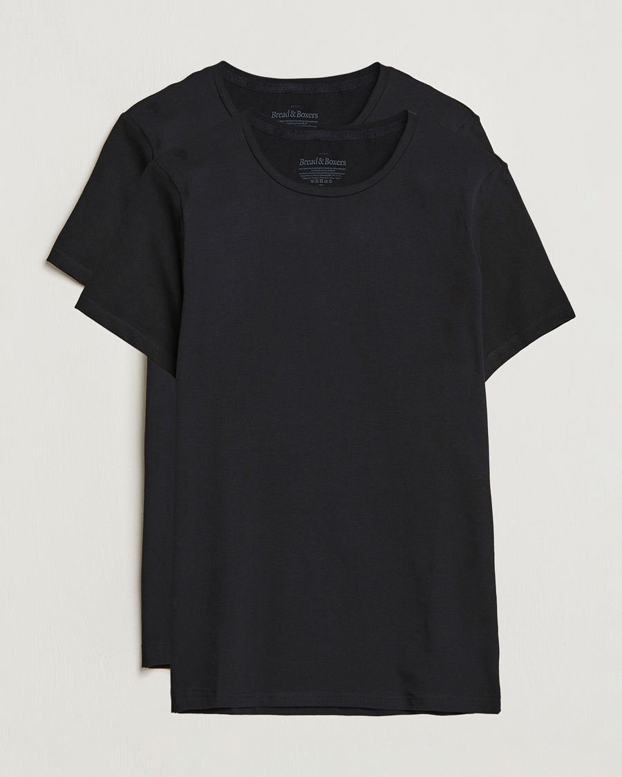 Bread & Boxers 2-Pack Crew Neck Tee Black – Schwarz