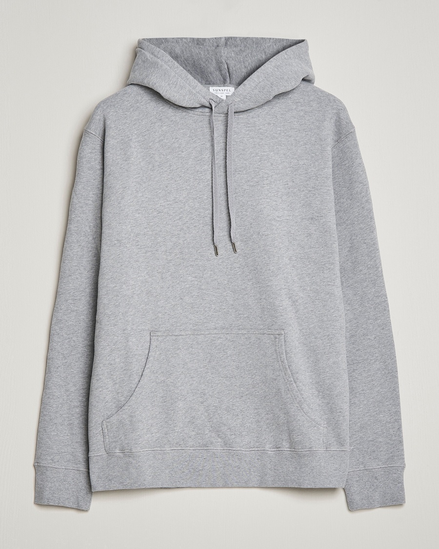 Sunspel Loopback Hoodie Grey Melange – Grau