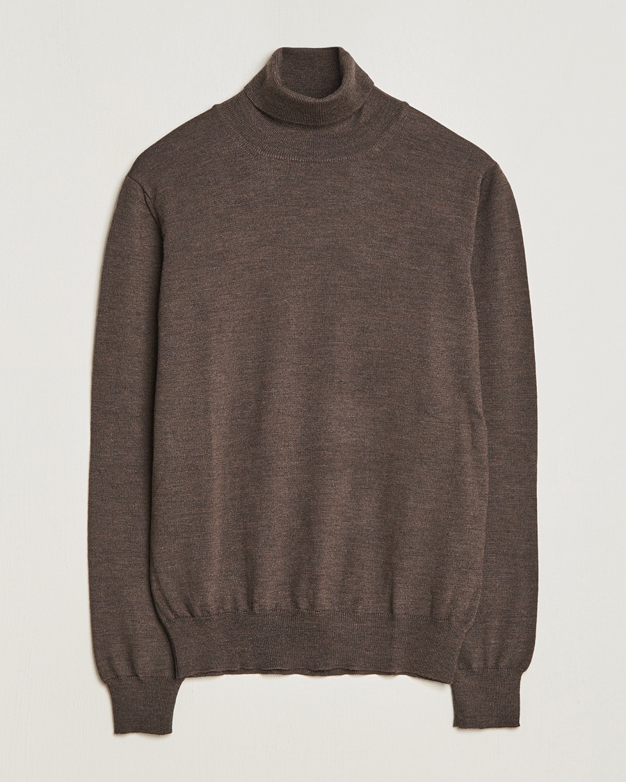 Gran Sasso Merino Fashion Fit Rollneck Brown – Braun