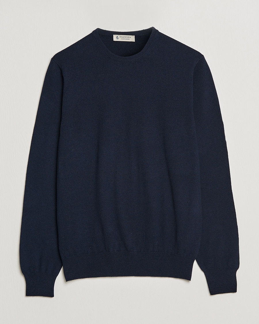 Piacenza Cashmere Cashmere Crew Neck Sweater Navy – Blau
