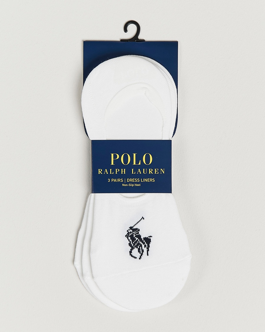 Polo Ralph Lauren 3-Pack No Show Big Pony Pony Socks White – Weiß