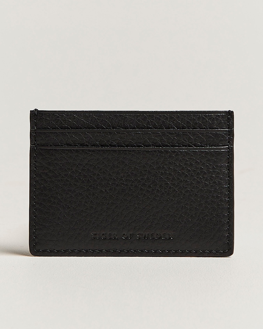 Tiger of Sweden Wake Grained Leather Cardholder Black – Schwarz