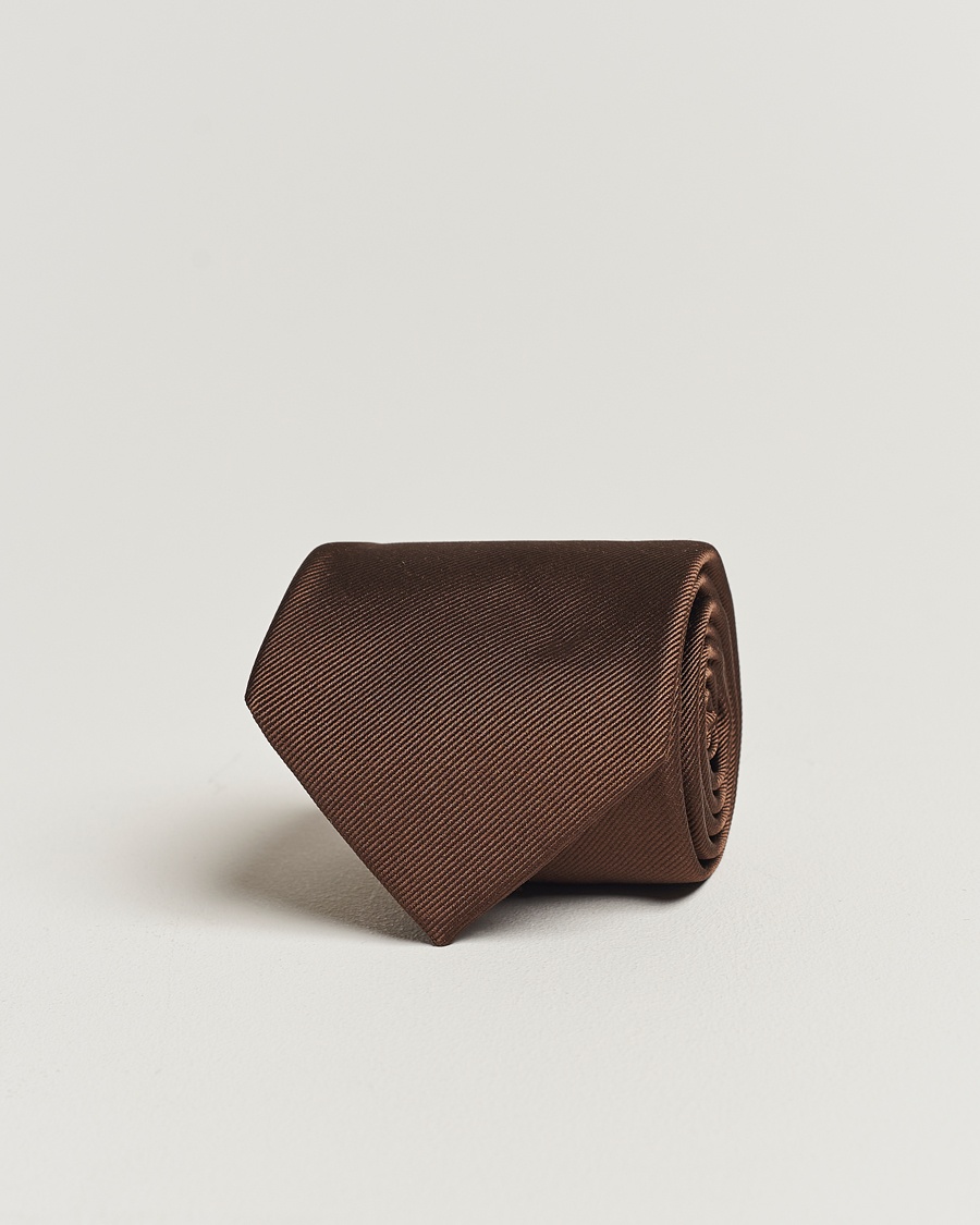 Amanda Christensen Plain Classic Tie 8 cm Brown – Braun