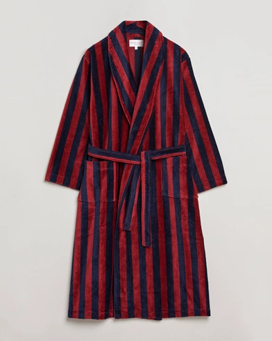  Cotton Velour Striped Gown Red/Blue