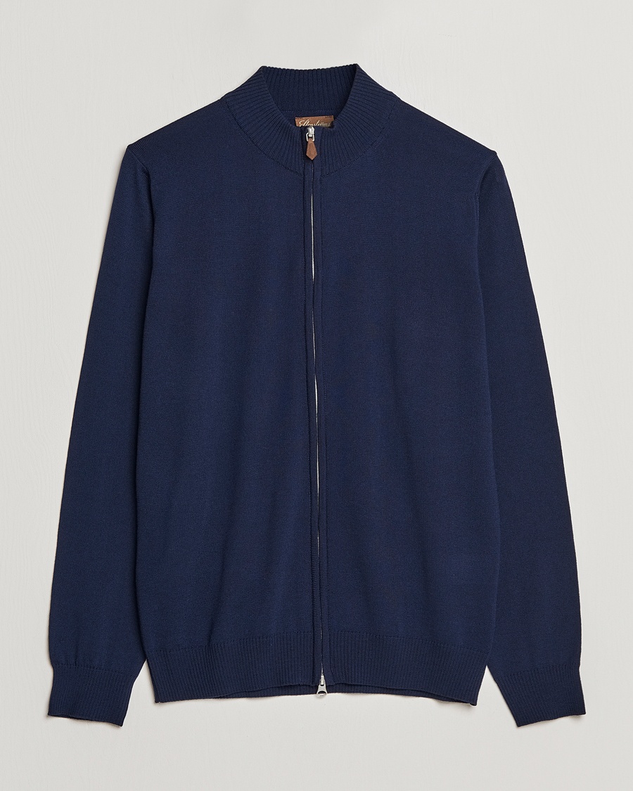 Stenströms Merino Full Zip Navy – Blau