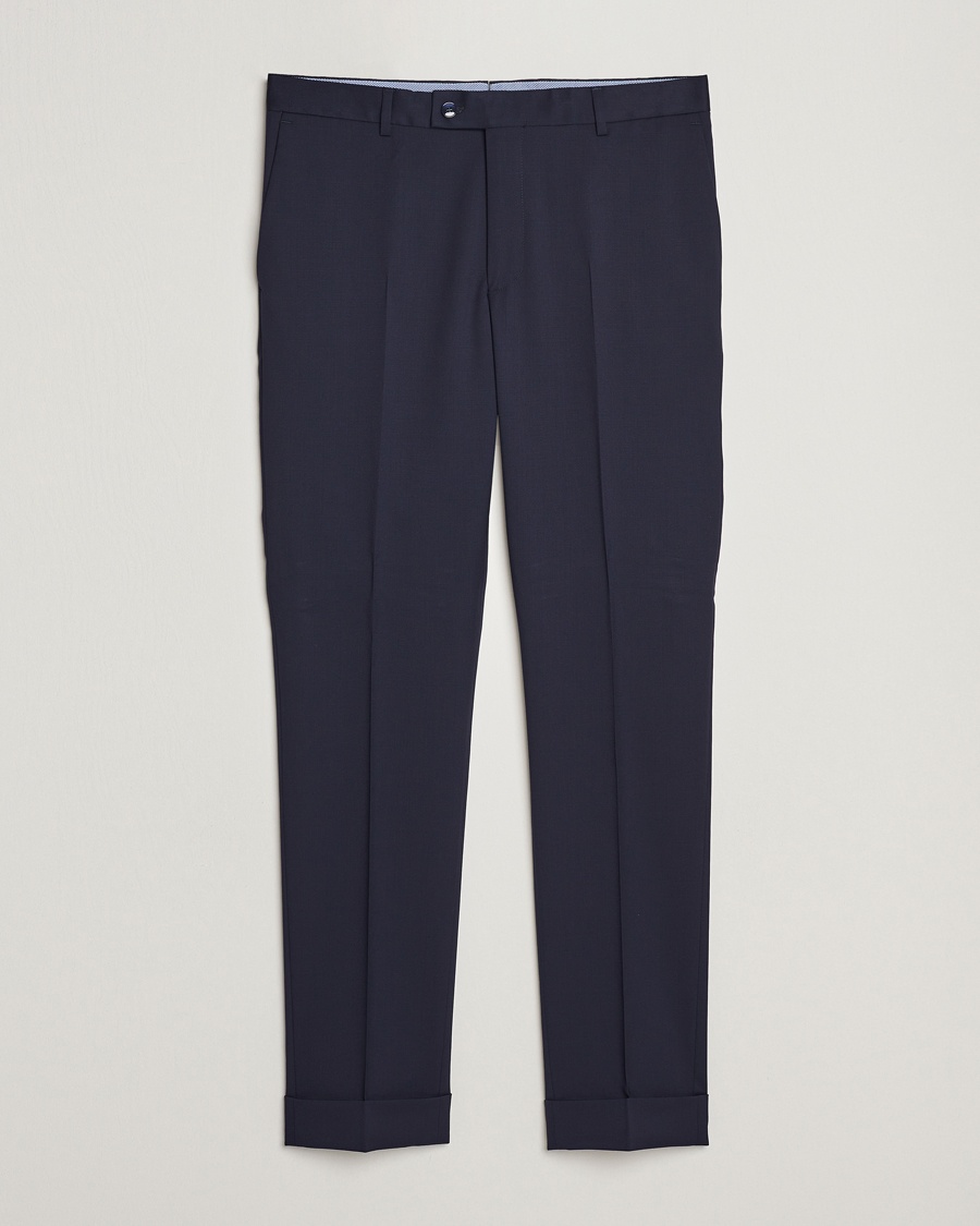 Morris Prestige Wool Suit Trousers Navy – Blau