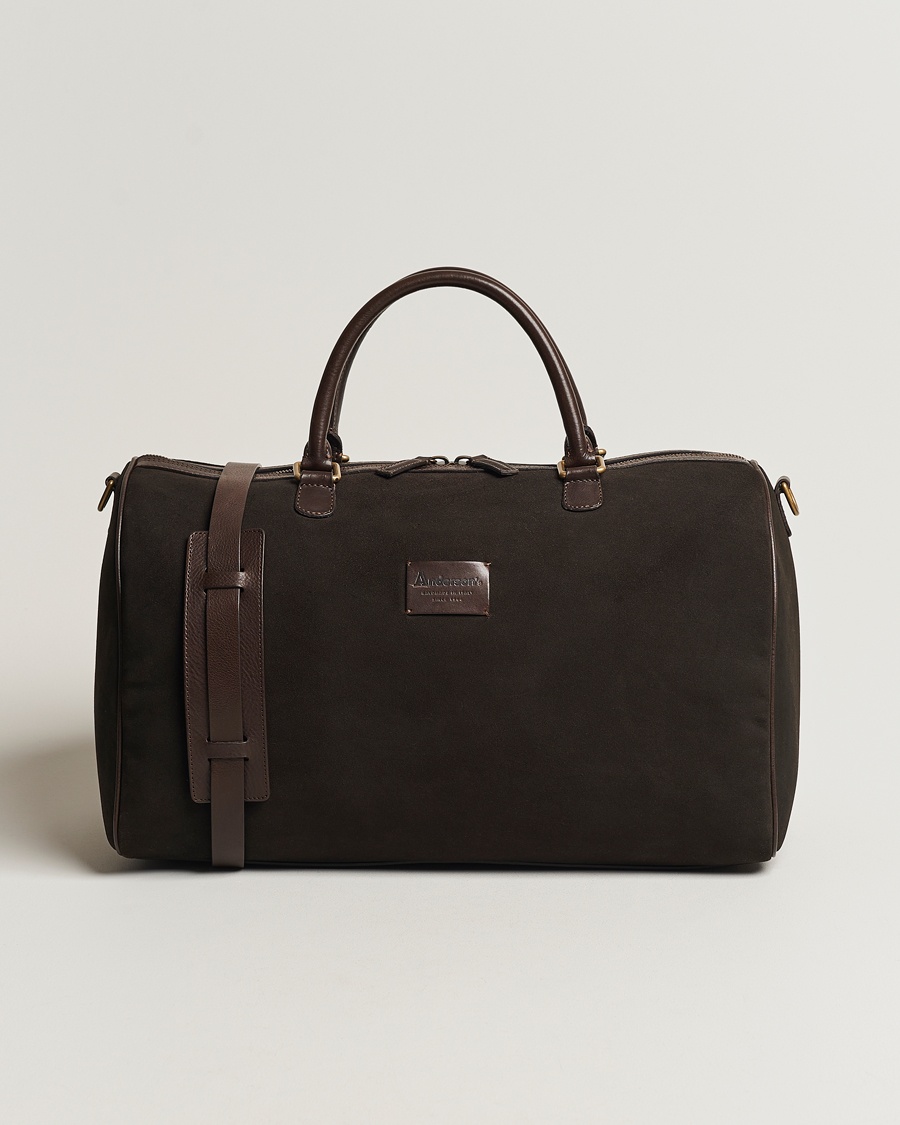 Anderson's Boston Suede Weekendbag Brown/Brown – Braun
