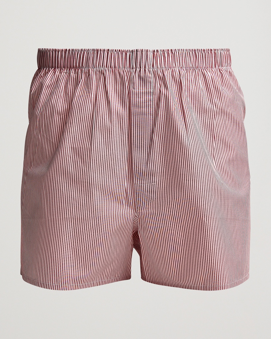 Sunspel Classic Woven Cotton Boxer Shorts Red/White – Rot