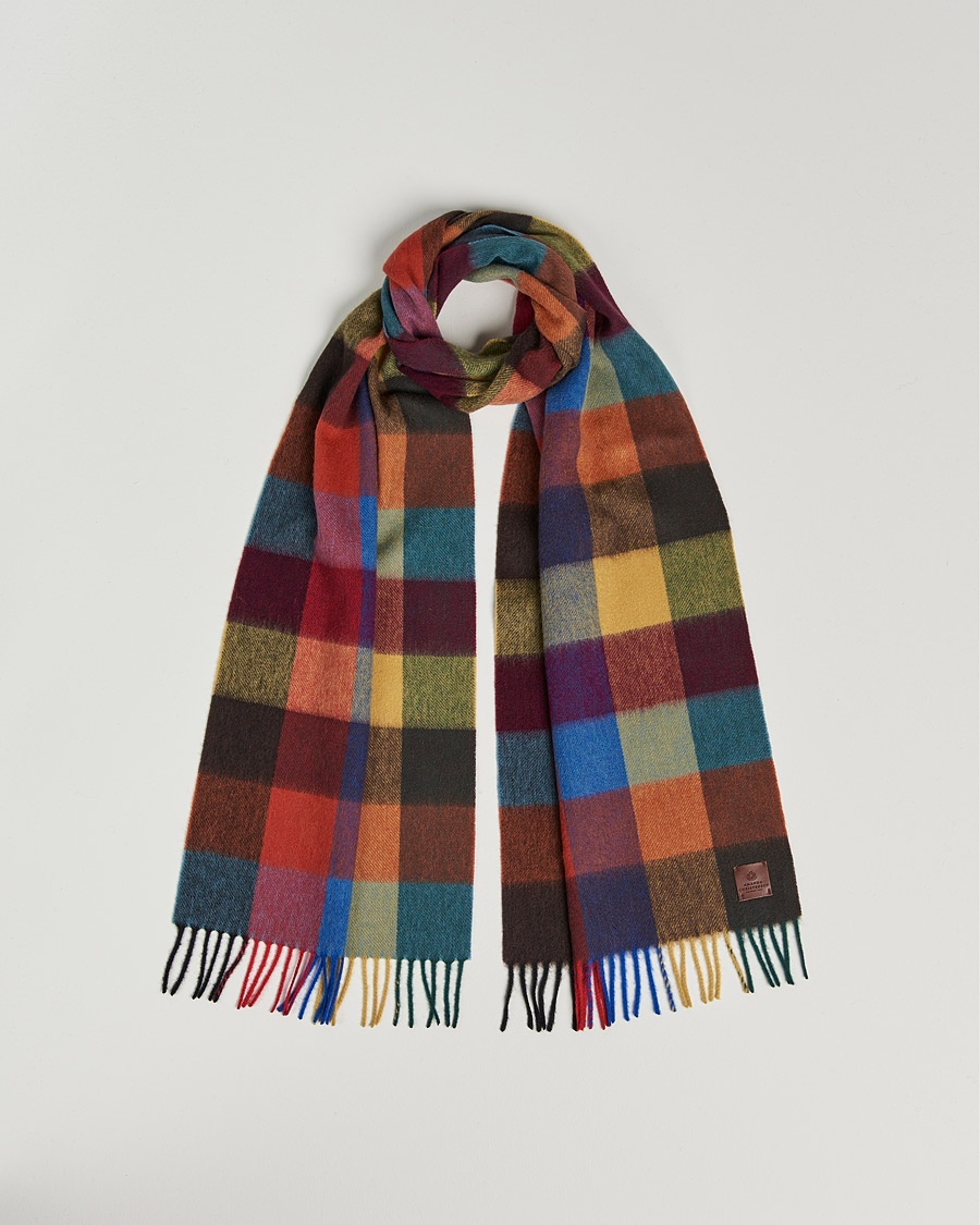 Amanda Christensen Merino Wool Block Check Scarf Multi – Lila