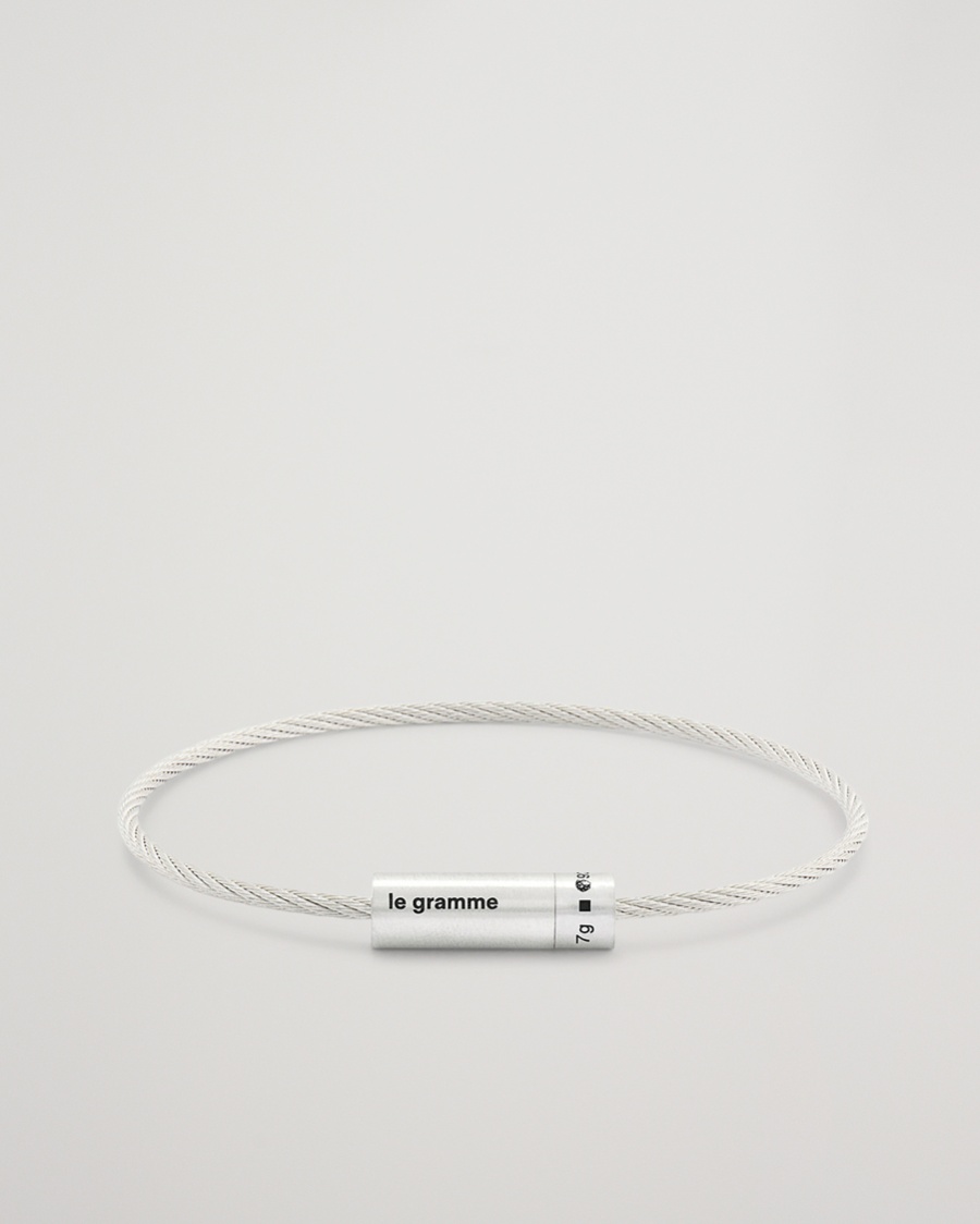 LE GRAMME Cable Bracelet Brushed Sterling Silver 7g – Silber