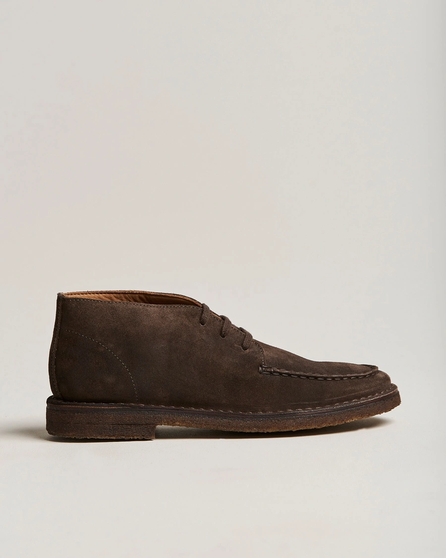 Drake's Crosby Moc-Toe Suede Chukka Boots Dark Brown – Braun