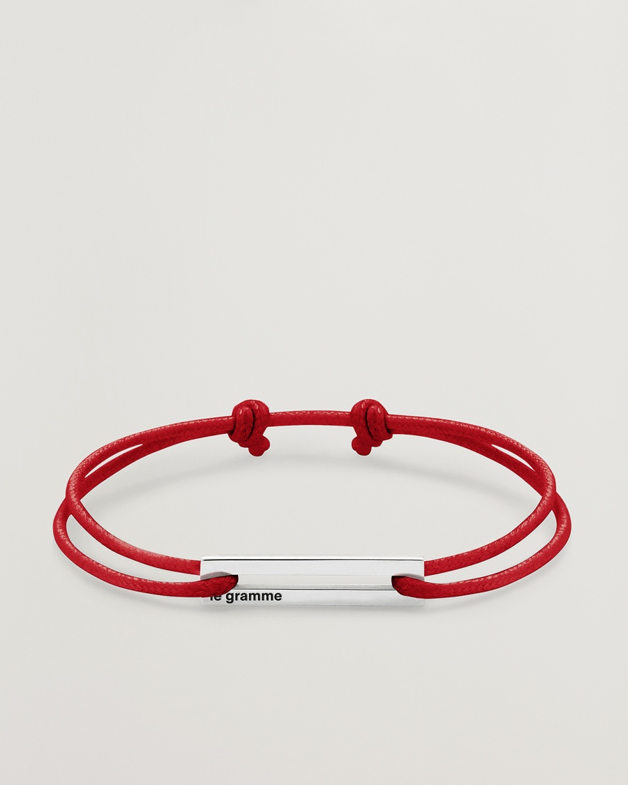 LE GRAMME Cord Bracelet Le 17/10 Red/Sterling Silver – Rot