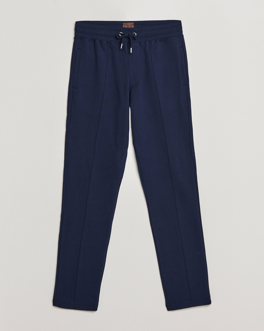 Stenströms Cotton Jersey Pants Navy – Blau