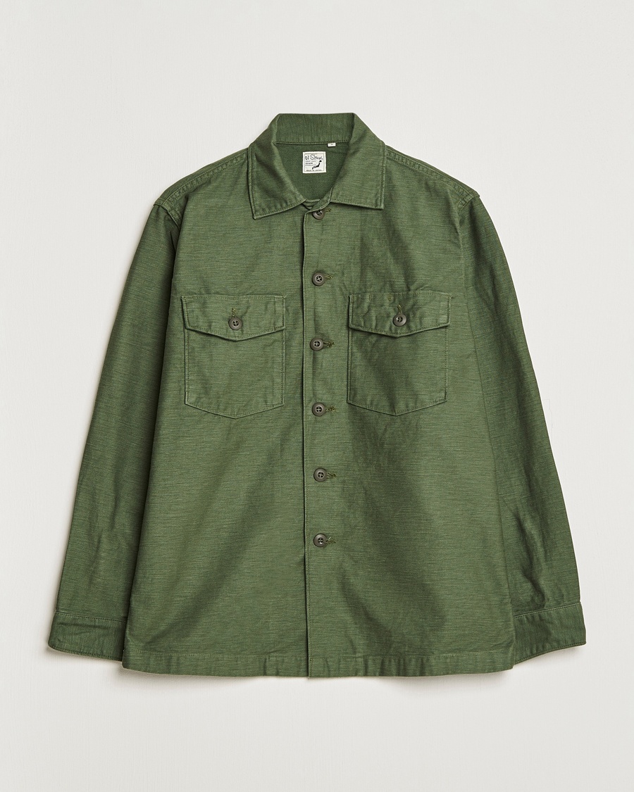 orSlow Cotton Sateen US Army Overshirt Green – Grün