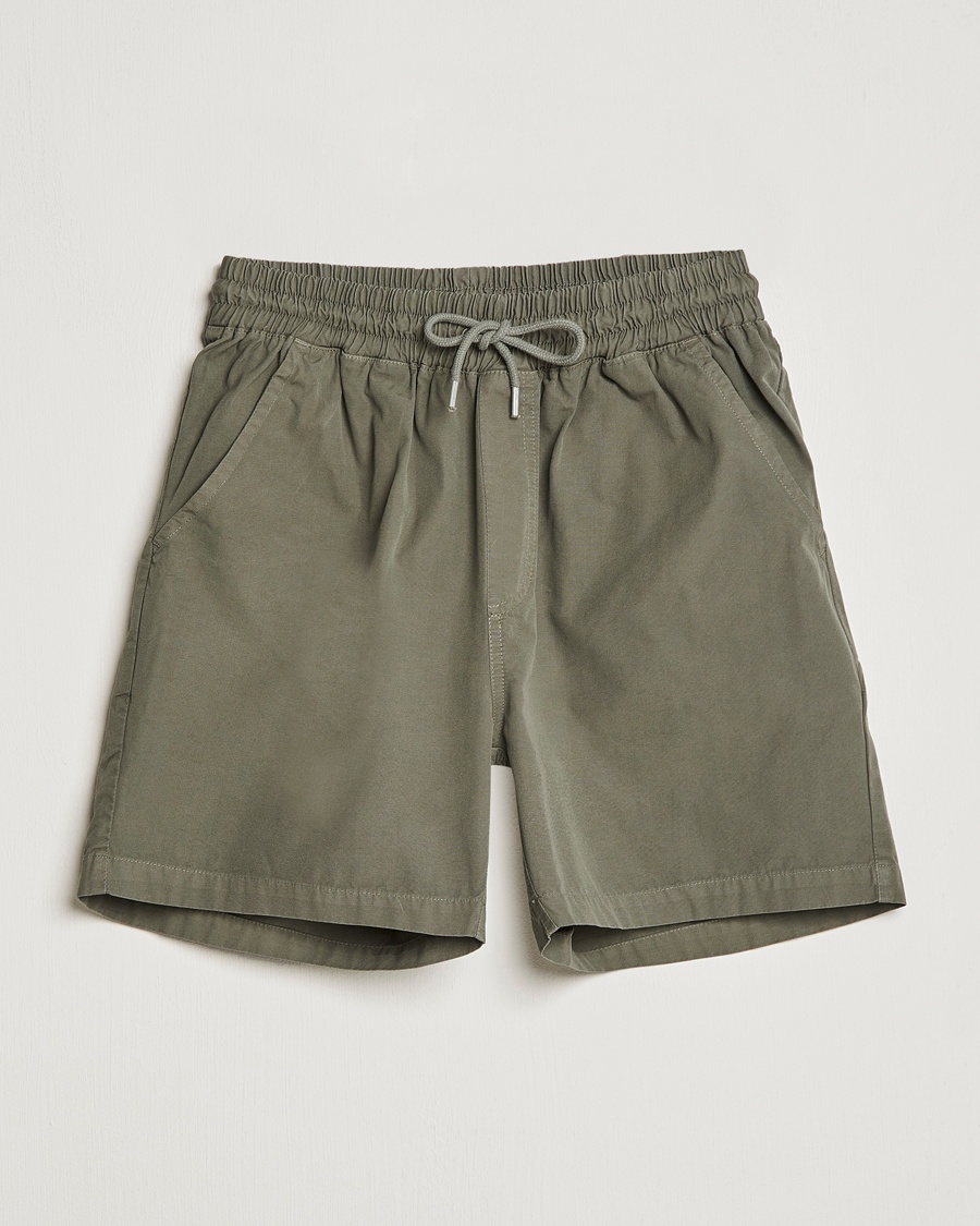 Colorful Standard Classic Organic Twill Drawstring Shorts Dusty Olive – Grün
