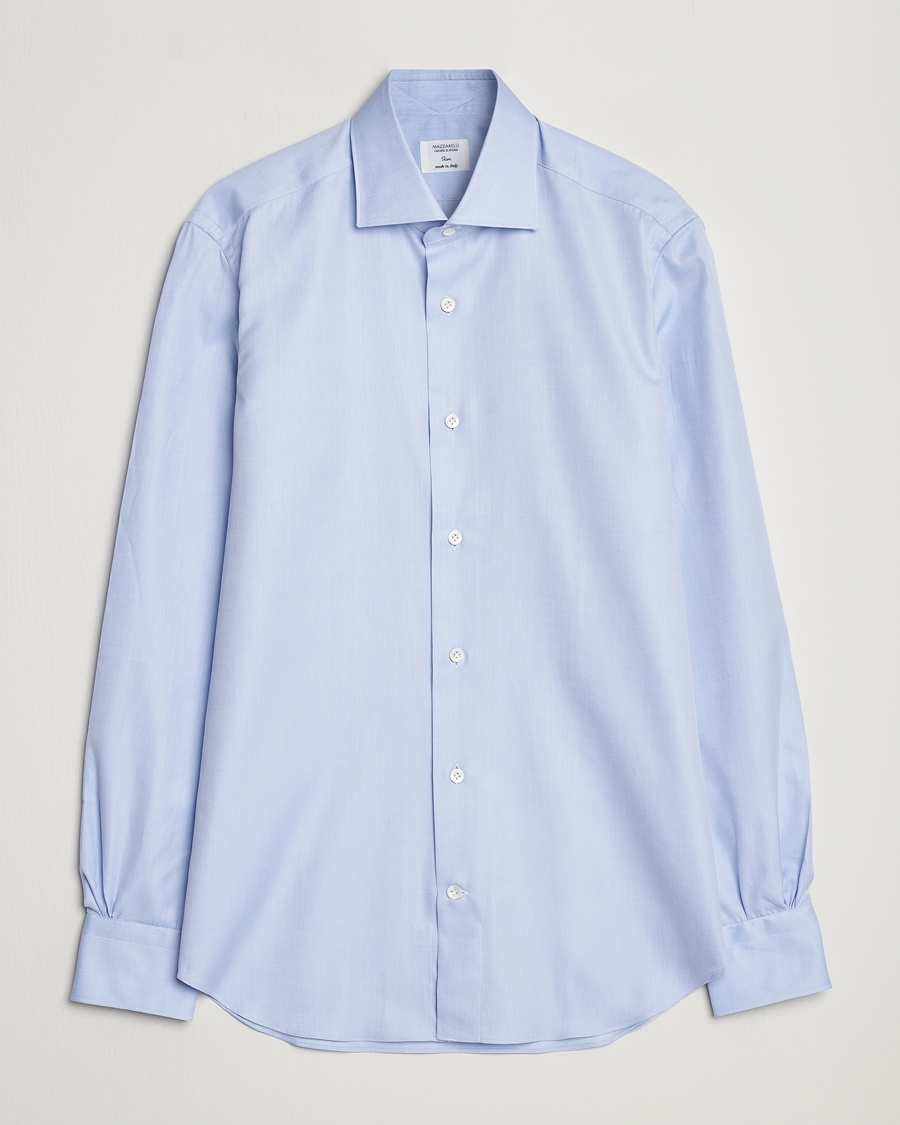 Mazzarelli Soft Cotton Cut Away Shirt Light Blue – Blau