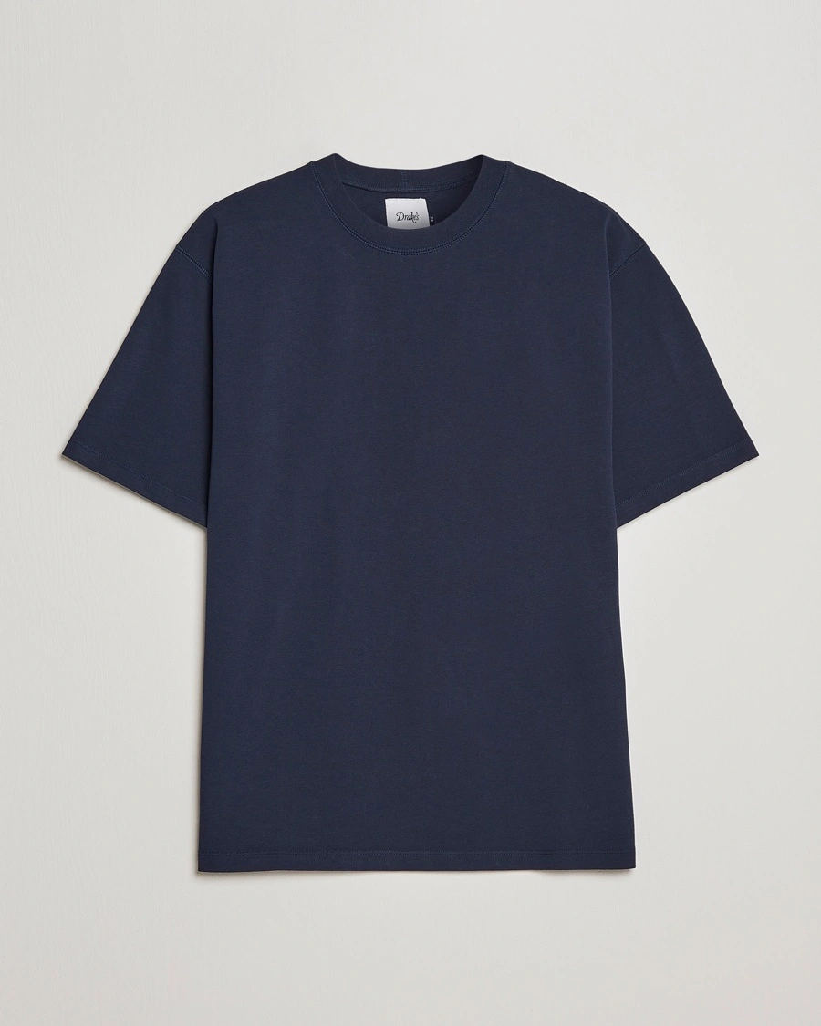 Drake's Short Sleeve Hiking T-Shirt Navy – Blau