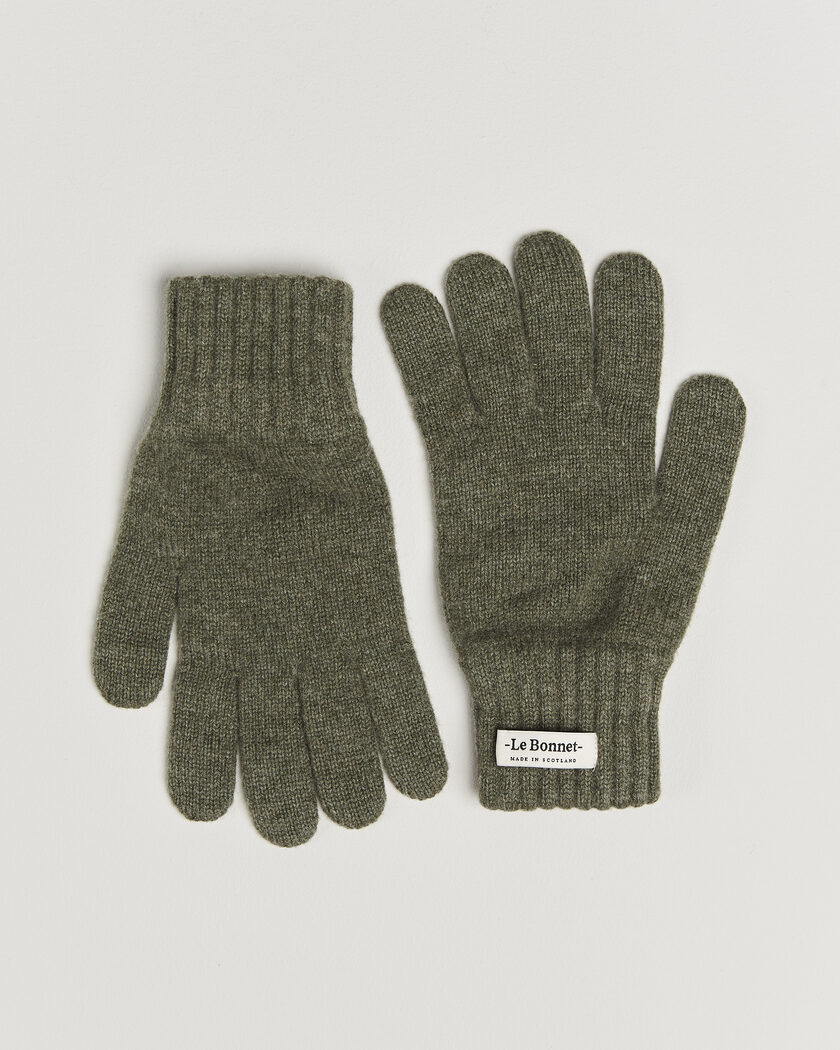 Le Bonnet Merino Wool Gloves Croco – Grün