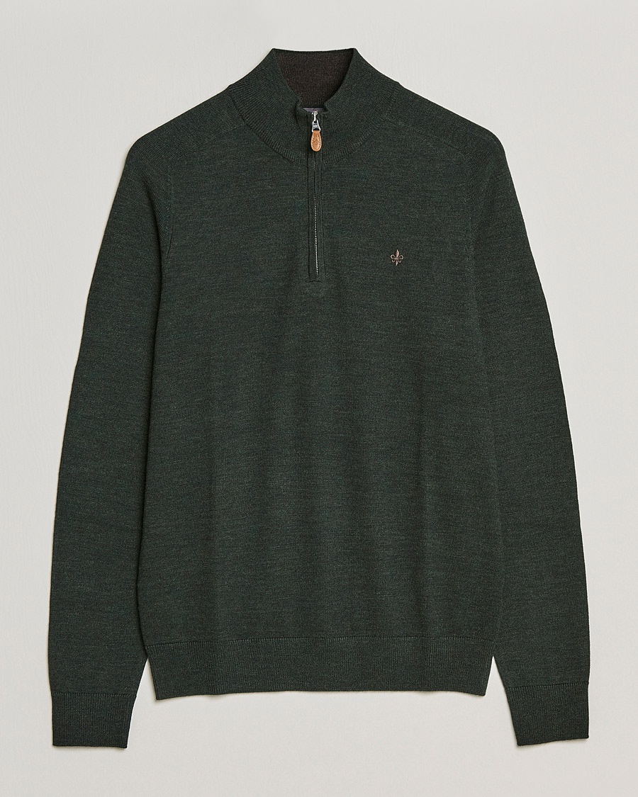 Morris John Merino Half Zip Olive – Grün