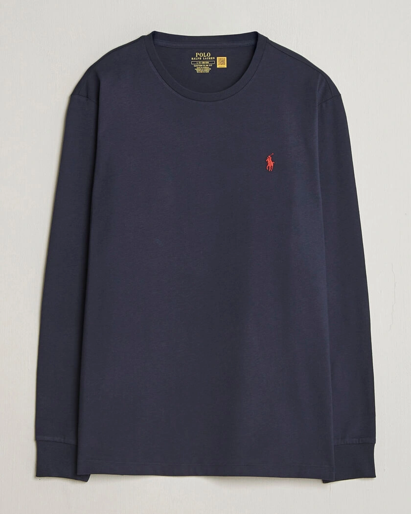 Polo Ralph Lauren Custom Slim Fit Long Sleeve Tee Ink – Blau
