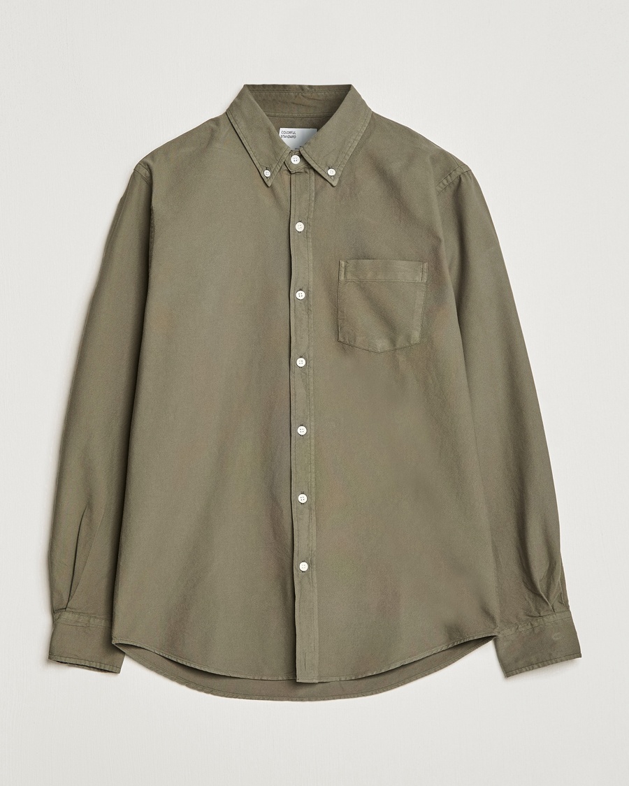 Colorful Standard Classic Organic Oxford Button Down Shirt Dusty Olive – Grün