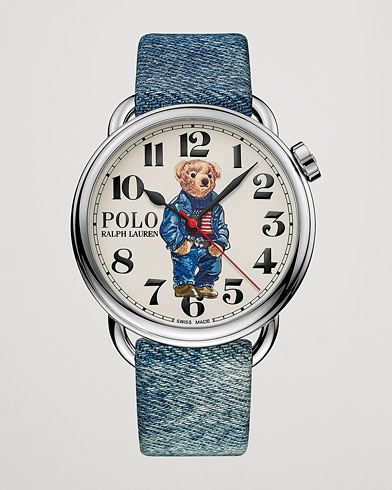  42mm Automatic Denim Flag Bear Steel With White Dial