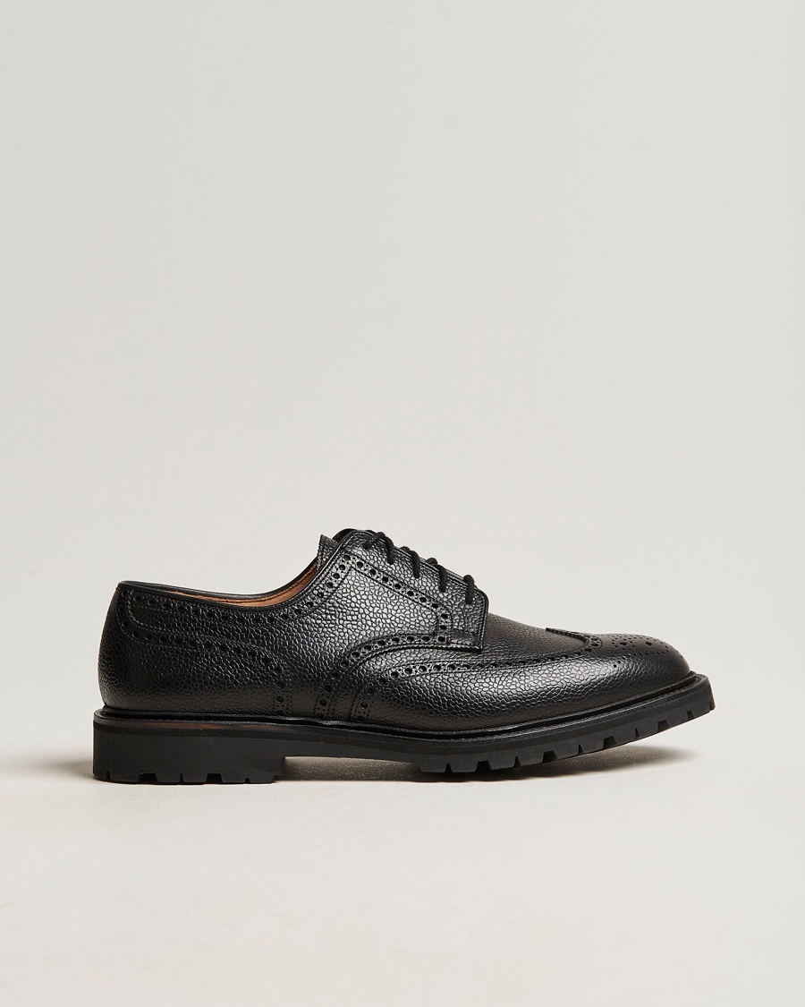 Crockett & Jones Pembroke Derbys Scotch Grain Vibram Black Calf – Schwarz