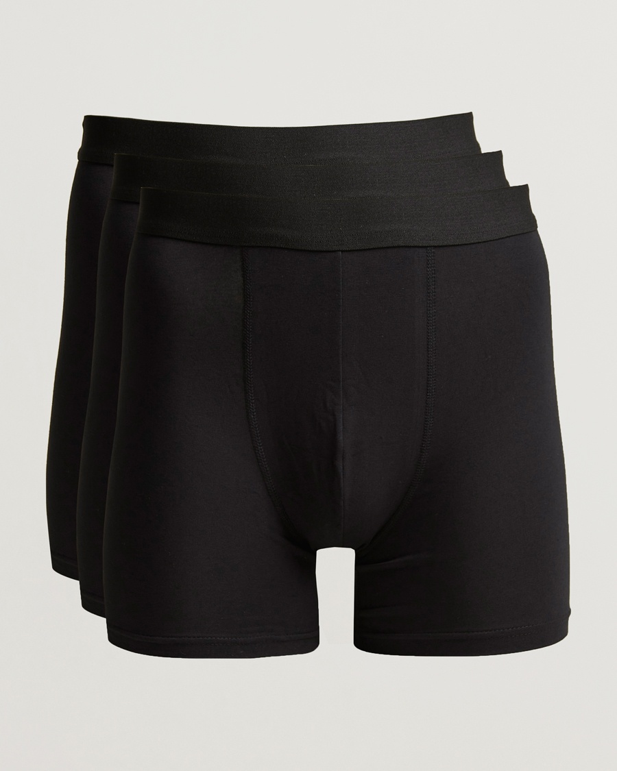 Bread & Boxers 3-Pack Long Boxer Brief Black – Schwarz