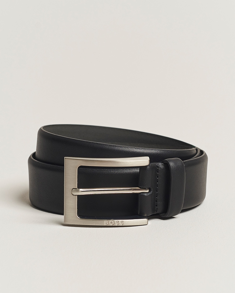 BOSS BLACK Barnabie Leather Belt 3,5 cm Black – Schwarz