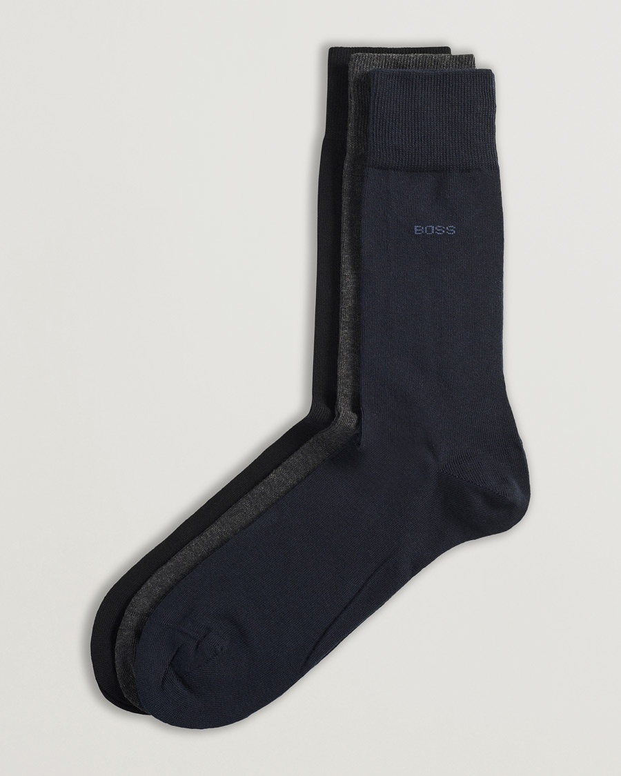 3-Pack RS Uni Socks Navy/Black/Grey – Blau
