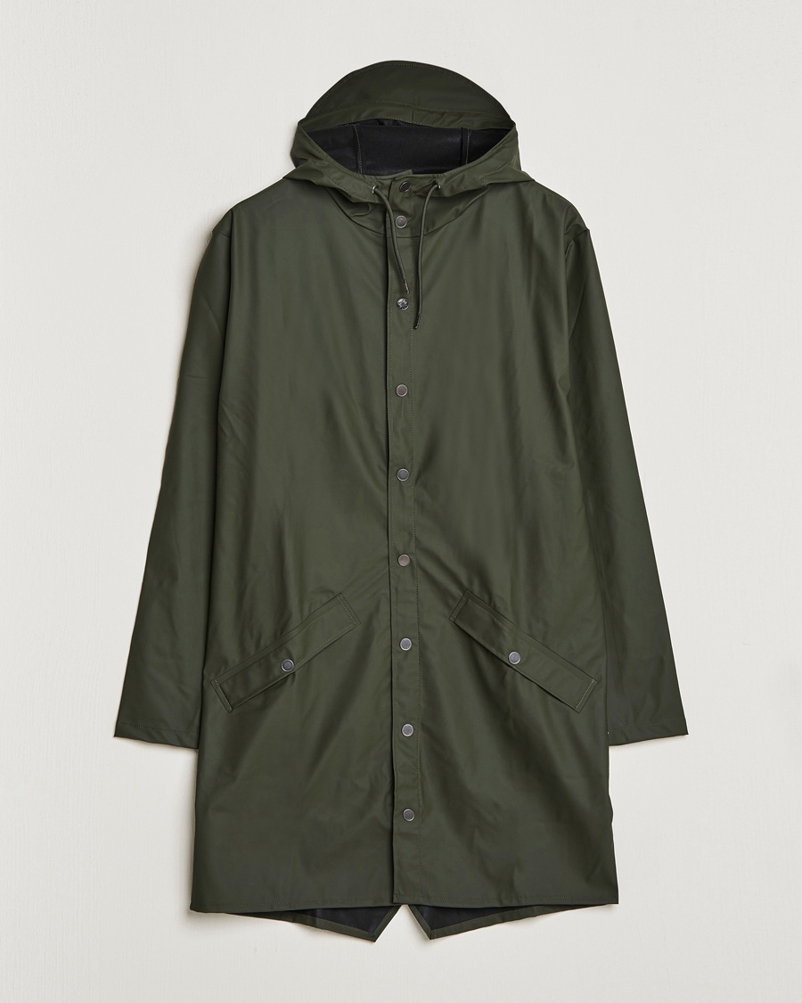 RAINS Long Jacket Green – Grün