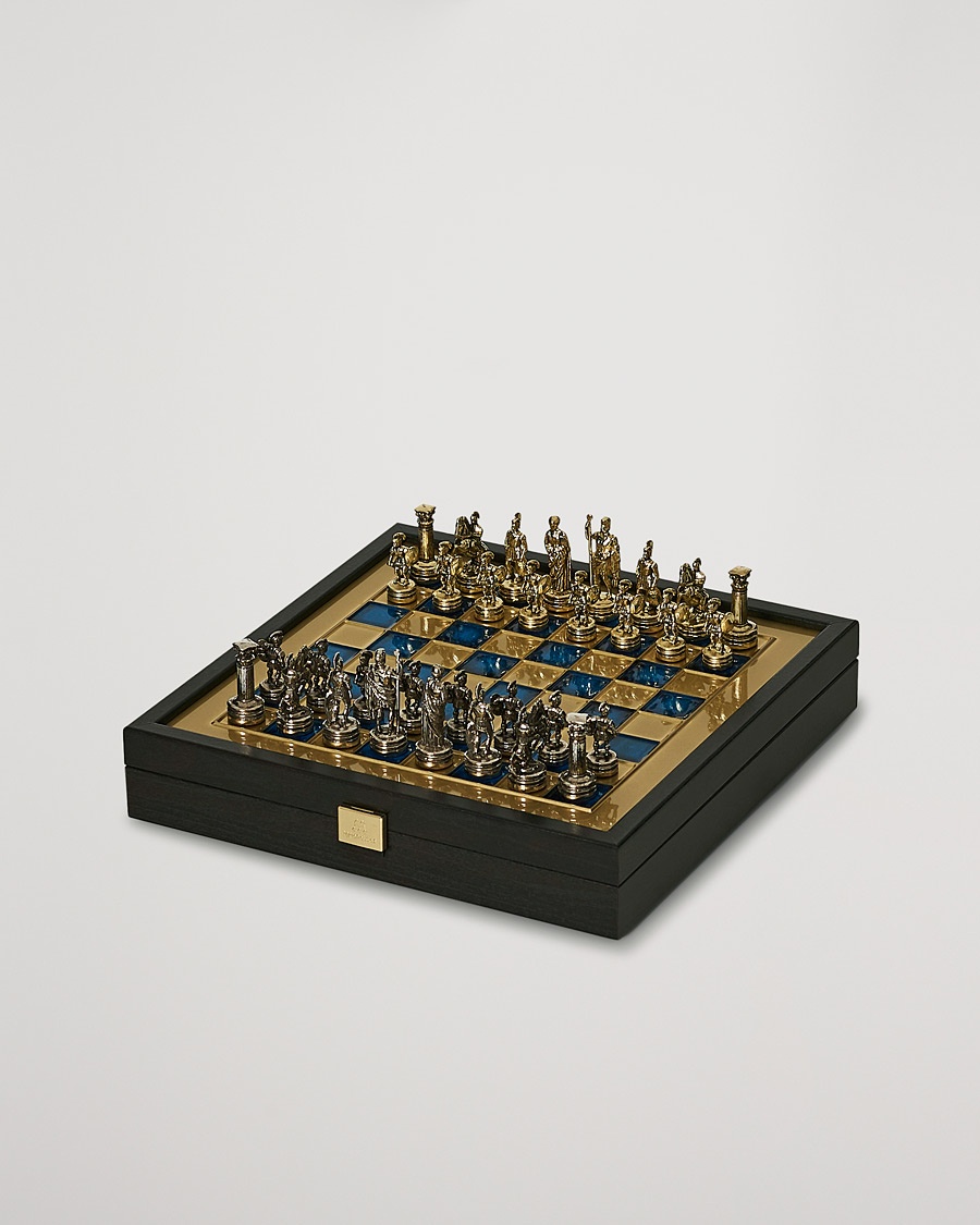 Manopoulos Greek Roman Period Chess Set Blue – Blau
