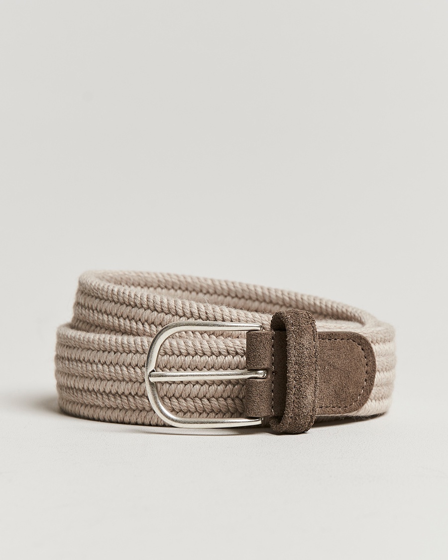 Anderson's Braided Wool Belt Beige – Beige