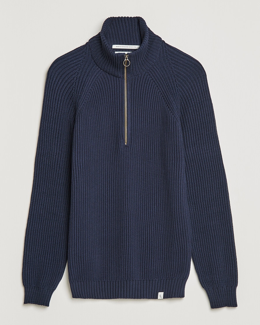 Peregrine Felix Quarter Zip Jumper Navy – Blau