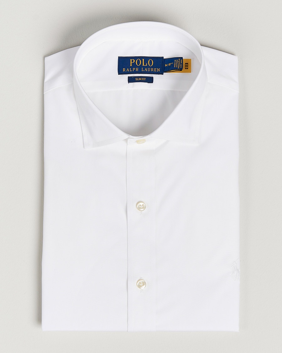 Polo Ralph Lauren Slim Fit Poplin Cut Away Dress Shirt White – Weiß