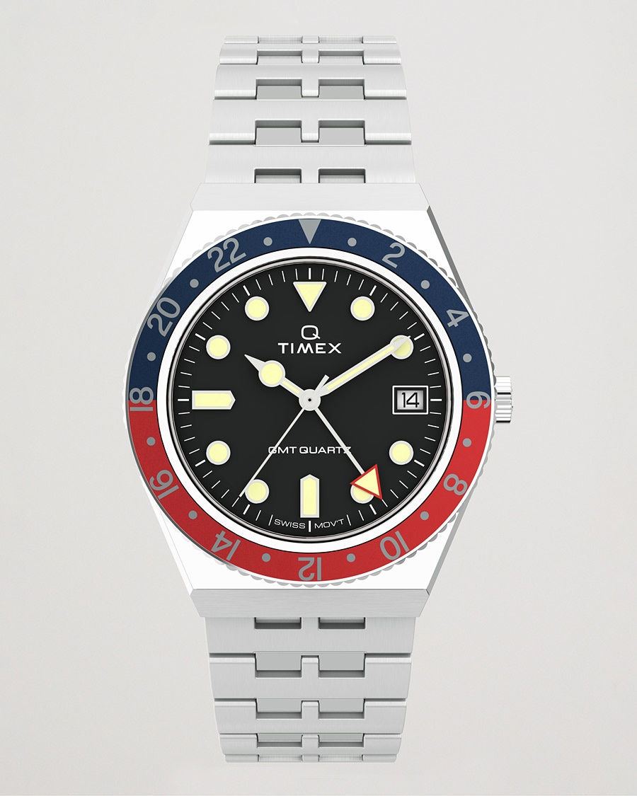 Timex Q Diver GMT 38mm Navy/Red – Blau